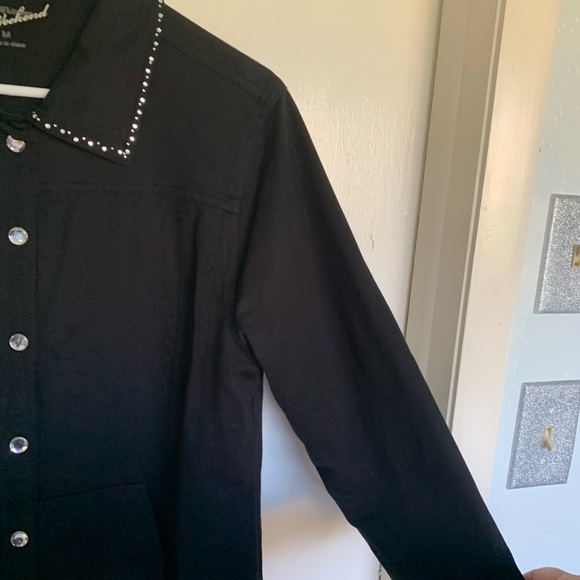 New Allyson Whitmore Black Studded Jean Jacket - Picture 3 of 8